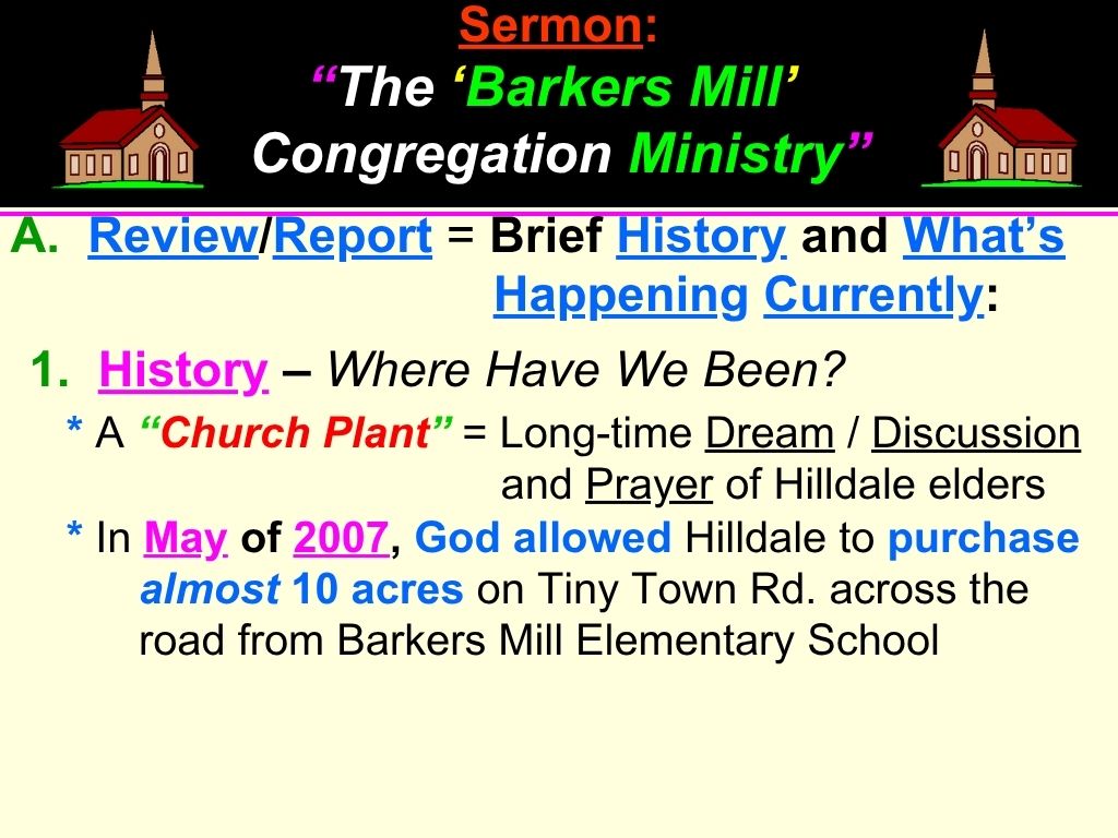 First Sermon about Barkers Mill, Slide 2