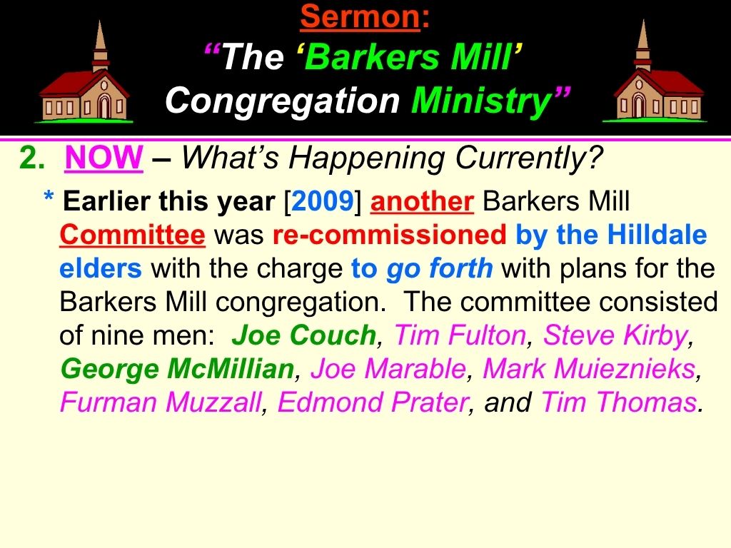 First Sermon about Barkers Mill, Slide 16
